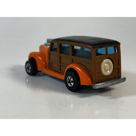 VTG 1979 HOT WHEELS 1:64 1940s WOODIE WAGON CUSTOM HI RAKERS BLACKWALL HK ORANGE - Picture 2 of 9